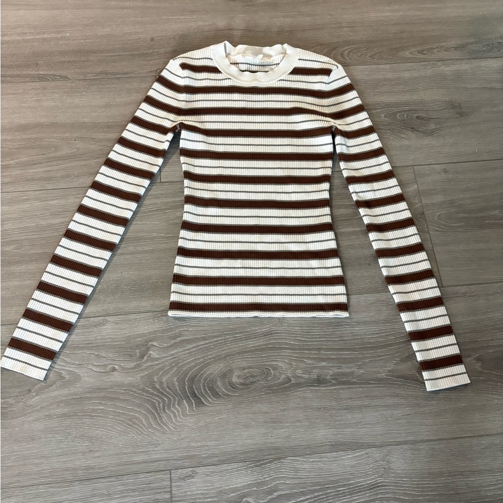 Frame Striped Ribbed Knit Sweater